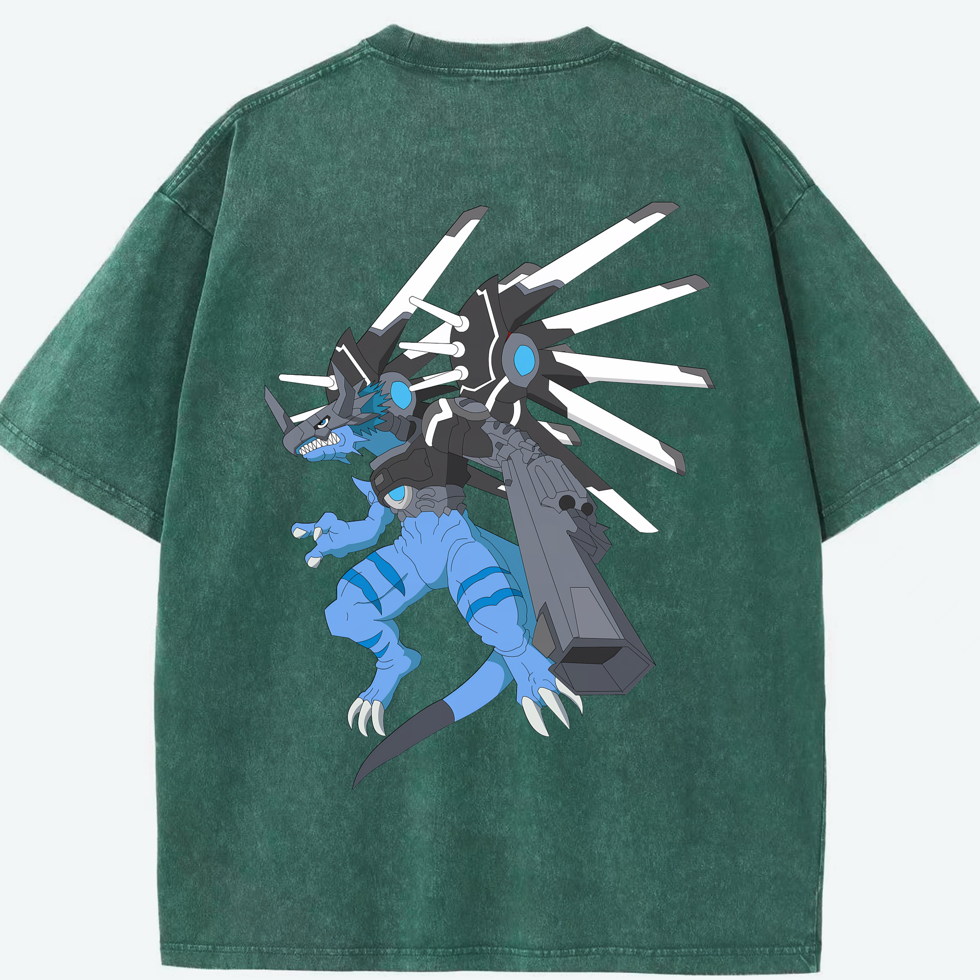 （画像用） Digimon デジタルモンスター/デジモン 綿100% ヴィンテージ風 半袖Tシャツ（背面プリント）